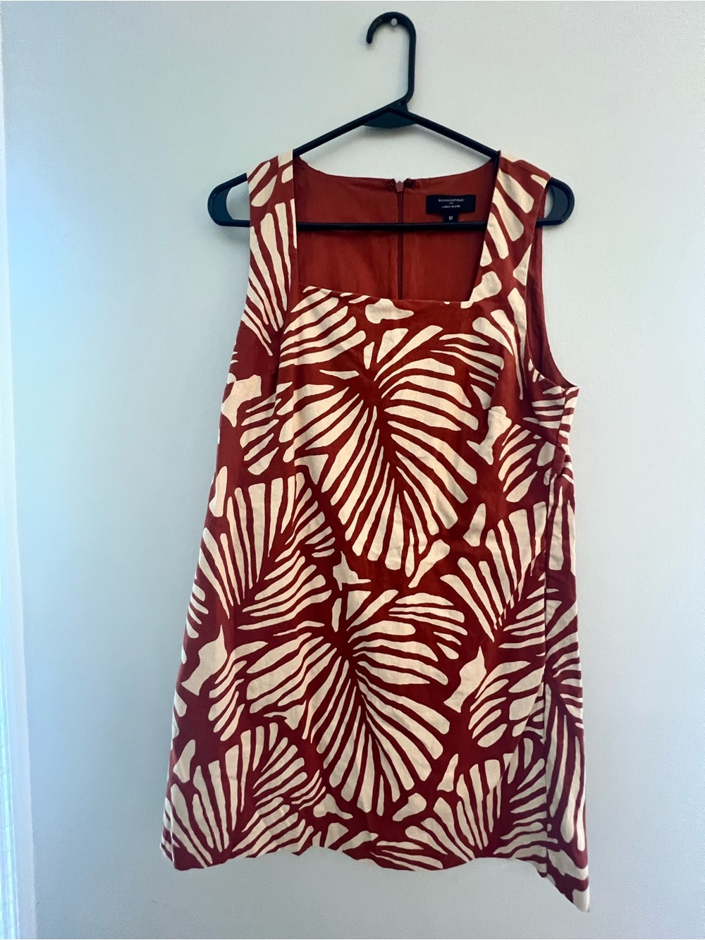 Banana Republic Rust & Cream Tropical Print Sleeveless Tunic